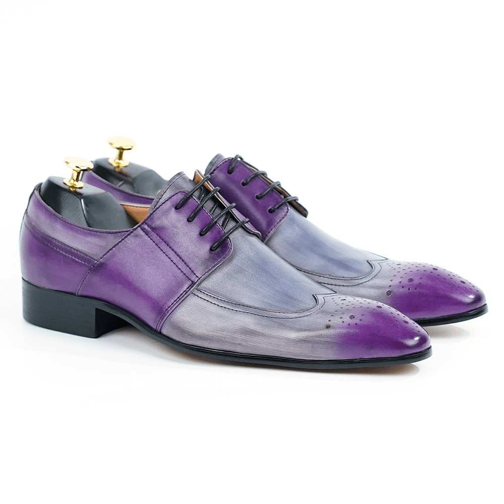 Lilac leather derby shoes