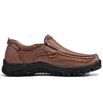 Men's Non-slip Walking Leather Lightweight Breathable Casual Loafers