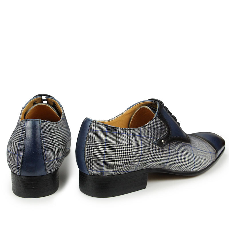 [Copy]Men's Crocodile Print Leather Oxford Shoes - Brown & Black