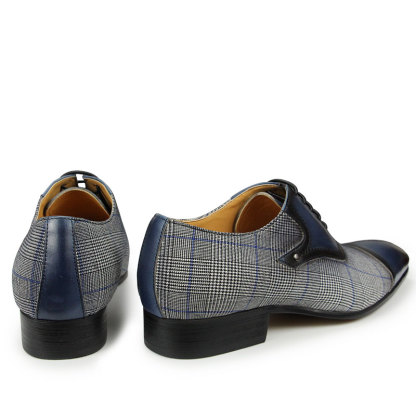 [Copy]Men's Crocodile Print Leather Oxford Shoes - Brown & Black