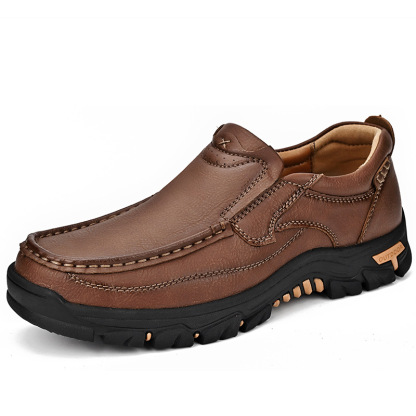 Men's Non-slip Walking Leather Lightweight Breathable Casual Loafers