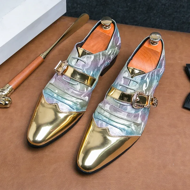 Stylish men's patchwork design loafers