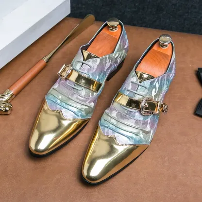 Stylish men's patchwork design loafers