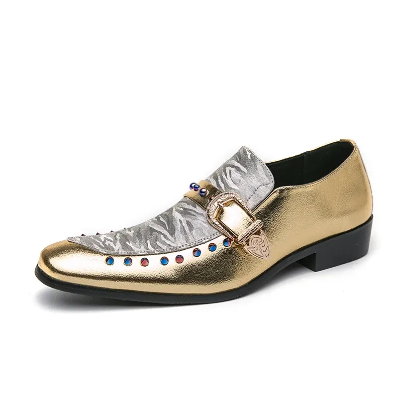 Stylish men's patchwork design loafers