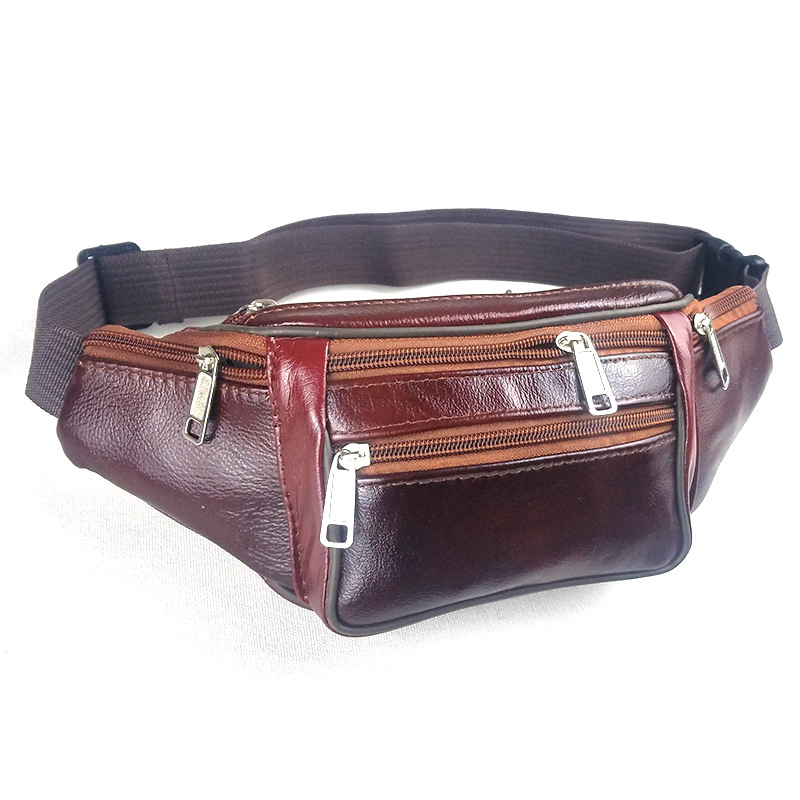 Men's genuine leather casual business sports waist bag outdoor multifunctional messenger bag