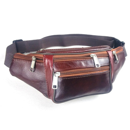 Men's genuine leather casual business sports waist bag outdoor multifunctional messenger bag