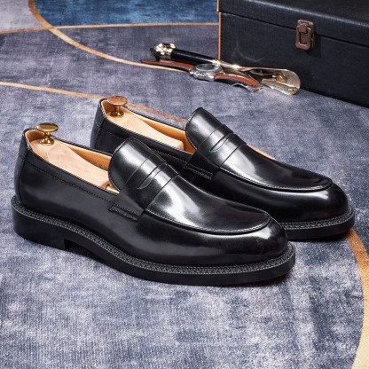 Classic Men's Penny Loafer  Genuine Leather Comfortable Business Casual Footwear