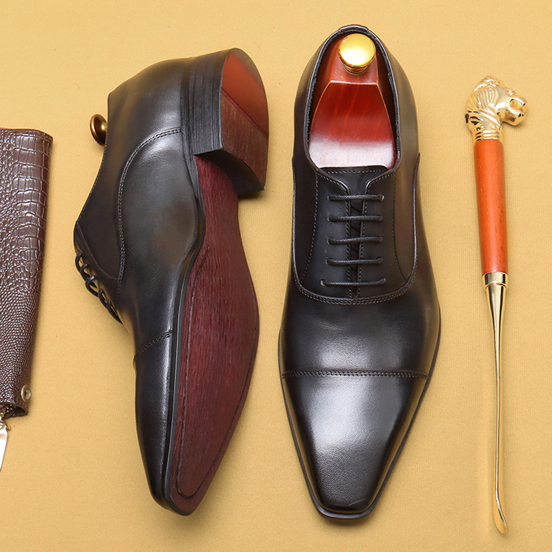 Men's Genuine Leather British-Style Business Formal Oxford Shoes