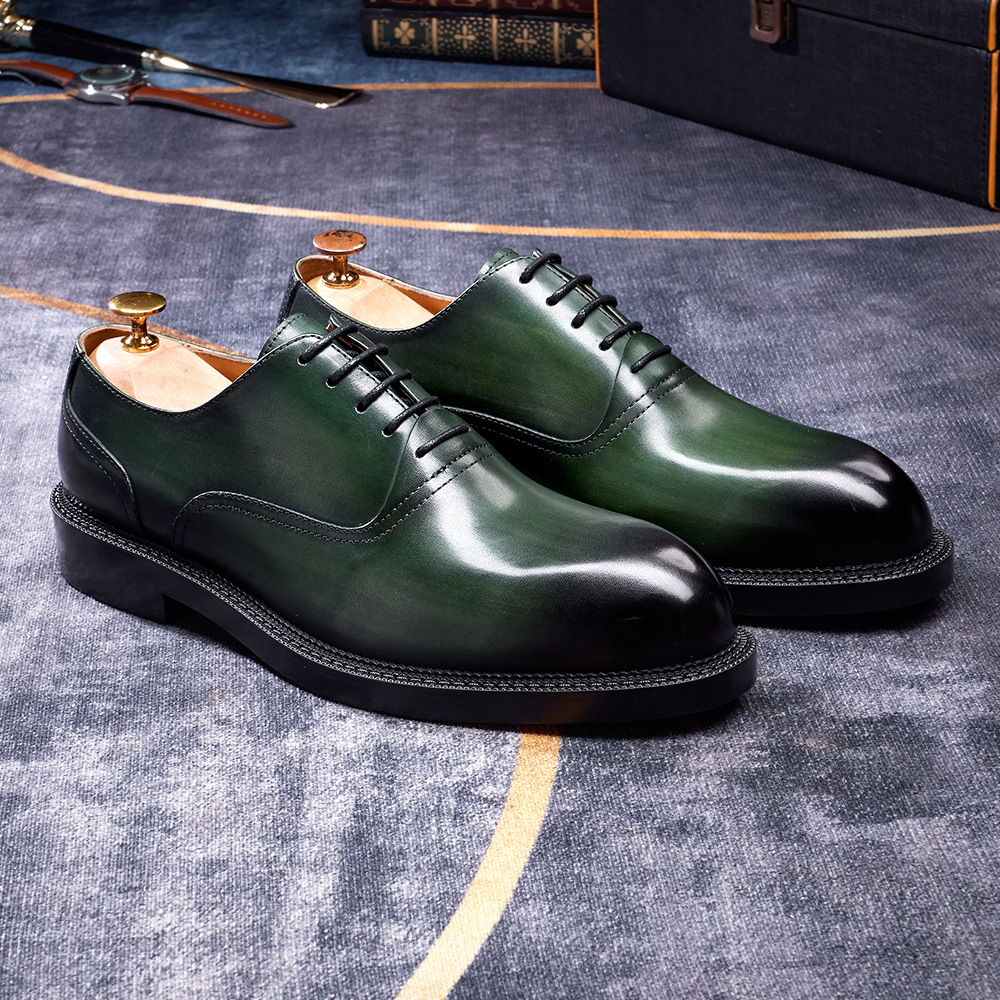 [Copy]Men's shiny leather loafers with metal horsebit