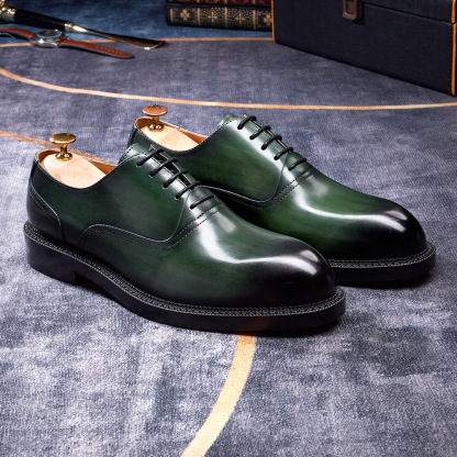[Copy]Men's shiny leather loafers with metal horsebit