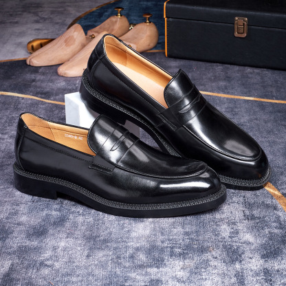 Classic Men's Penny Loafer  Genuine Leather Comfortable Business Casual Footwear