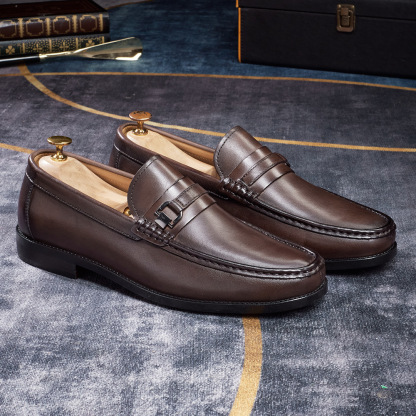 Comfort Rubber Sole Men's Loafers  Classic British Design  Vintage Burnished Leather