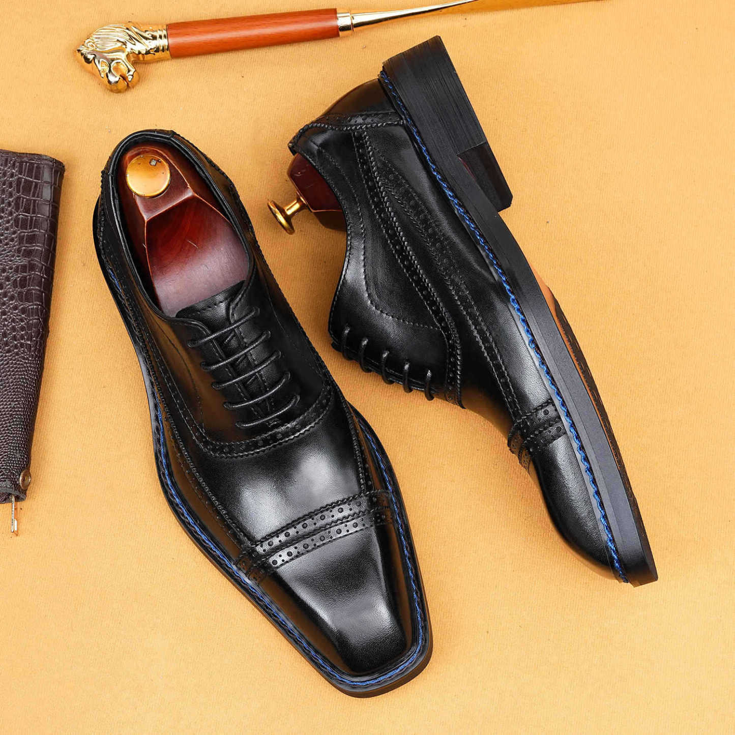 Brogue Carved Business Suit Norwegian Sewn Oxford