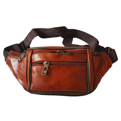 Men's genuine leather casual business sports waist bag outdoor multifunctional messenger bag