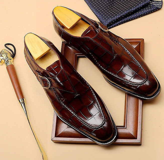GUYSTEP™-Breathable fashion design genuine leather lace-up men monk shoes