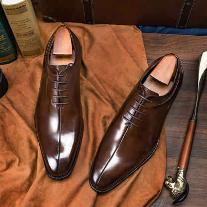 Men's Genuine Leather British-Style Business Oxford Shoes