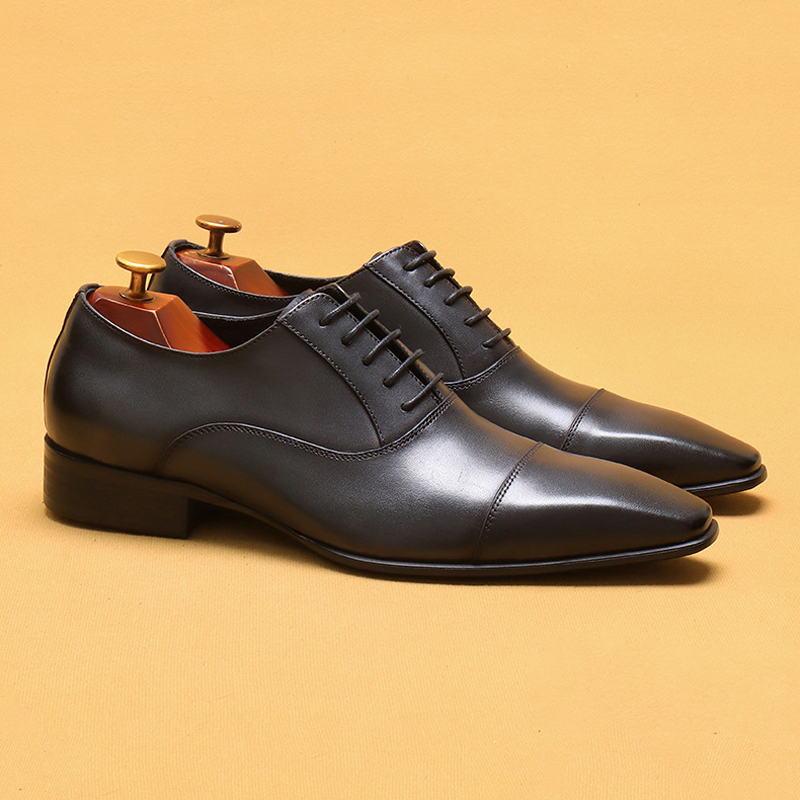 Men's Genuine Leather British-Style Business Formal Oxford Shoes