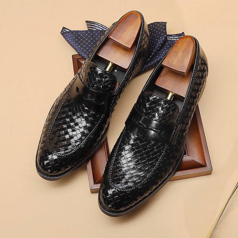GUYSTEP™-Men's genuine leather casual woven leather shoes