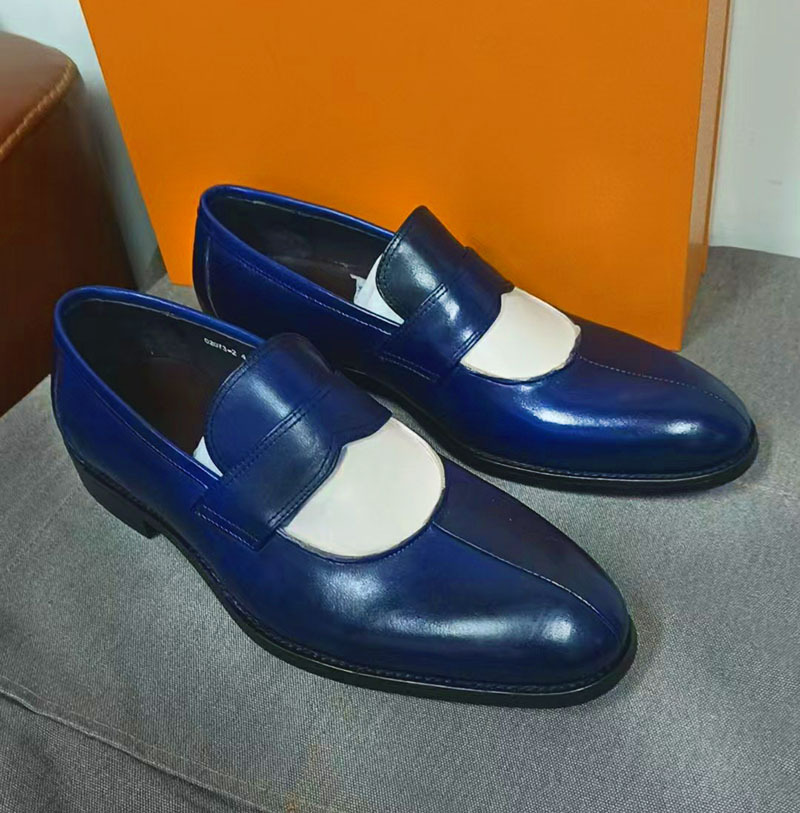 Stylish Navy - Blue Leather Loafers: Elegant and Sophisticated Footwear