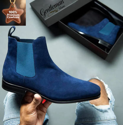 GENTLEMAN™Men's Blue & Black Chelsea Boots – Classic Comfortable Style