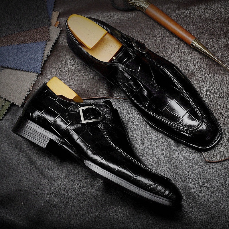 GUYSTEP™-Breathable fashion design genuine leather lace-up men monk shoes