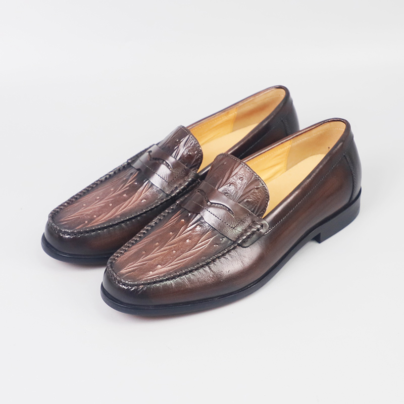 Men's casual British style breathable non-slip leather shoes
