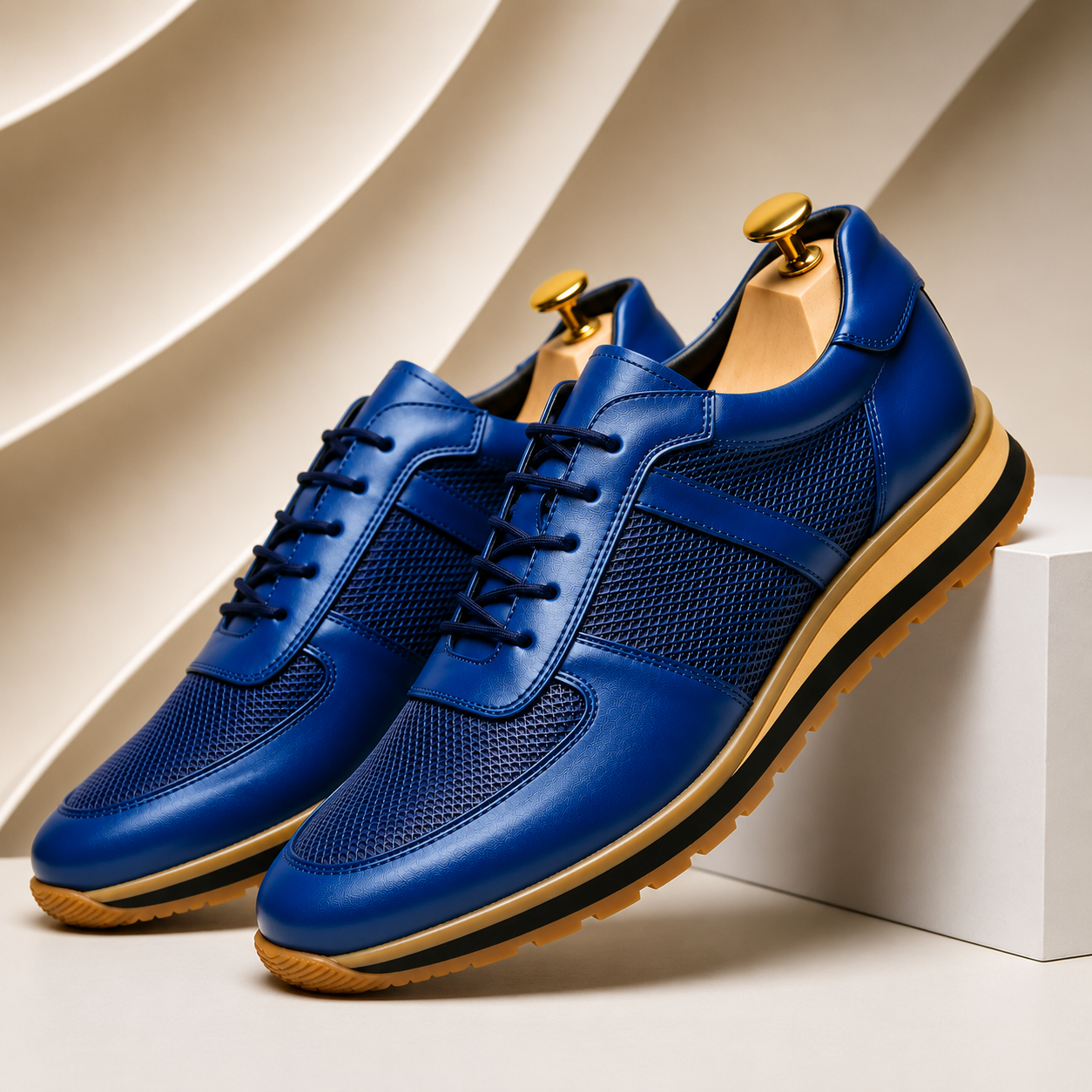 Men’s Premium Cowhide Leather Casual Sneakers – Multiple Colors