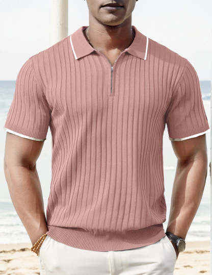 GUYSTEP™- Rib Knit Polo Shirt