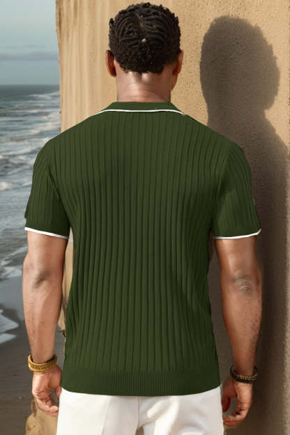 GUYSTEP™- Rib Knit Polo Shirt