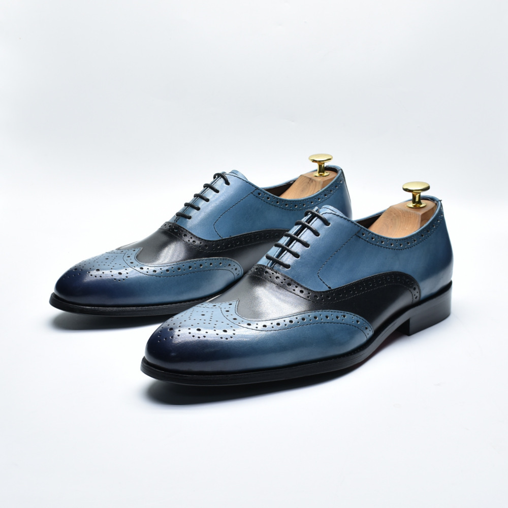 Men's Color - Blocked Brogue Oxford Shoes
