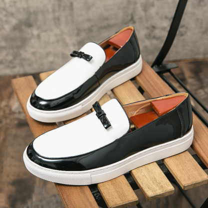 British Business Casual Leather Shoes Flat Sole Board Shoes