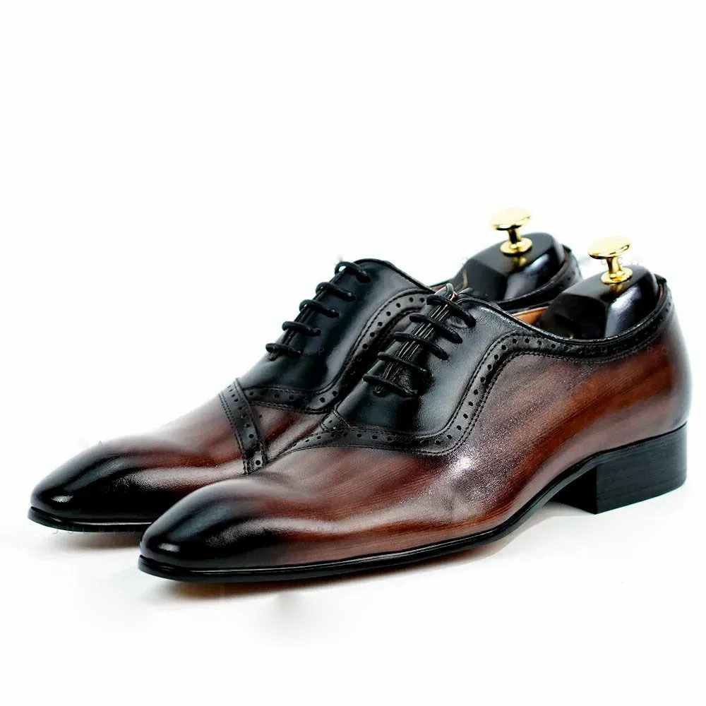 Classic colorblock design men's oxford shoes