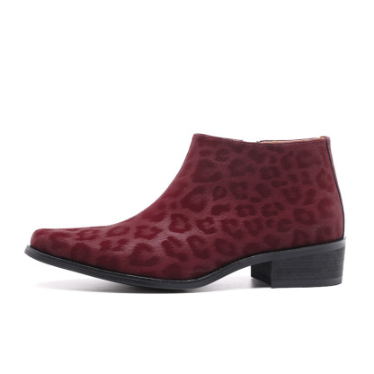 Men's Leopard Print Suede Chelsea Boots