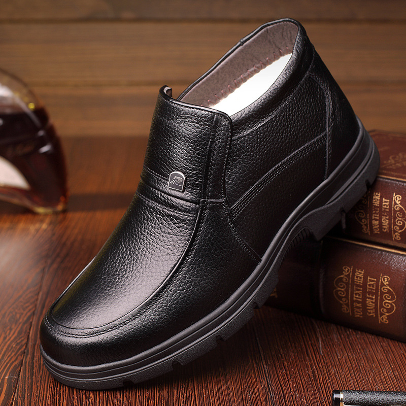 [Copy]Men's autumn and winter thick high-top shoes plus velvet warm thick-soled casual cotton shoes