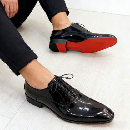 GENTLEMAN™Red bottom genuine leather lace-up men's versatile leather shoes