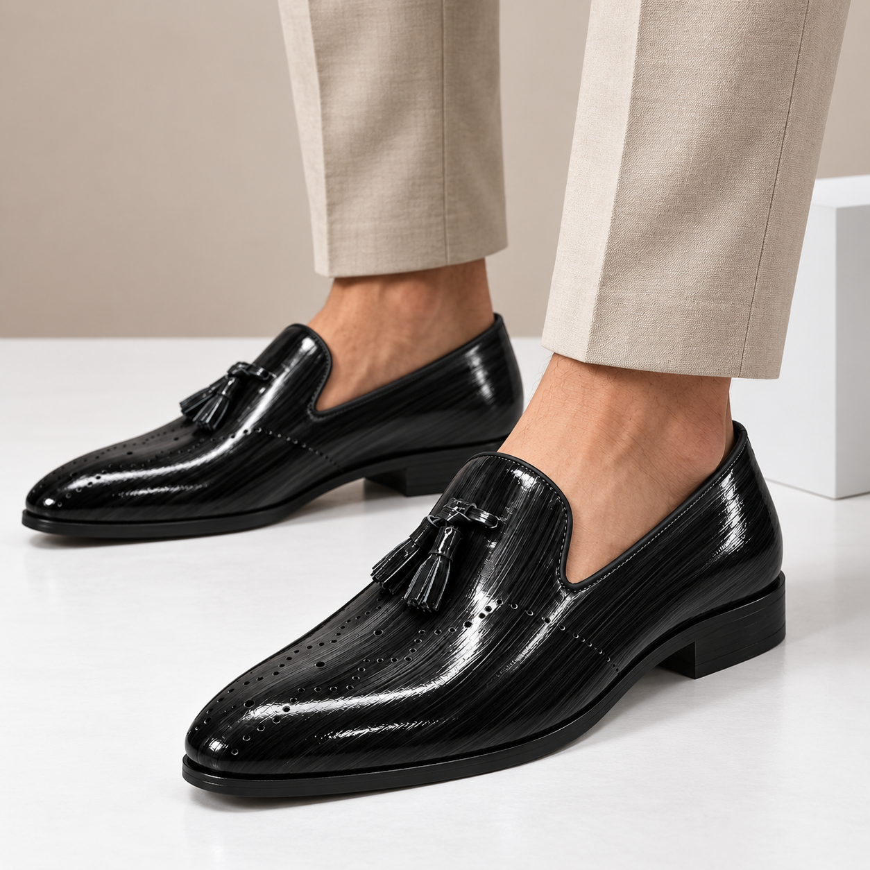 Kalvana Cowhide Leather Loafers