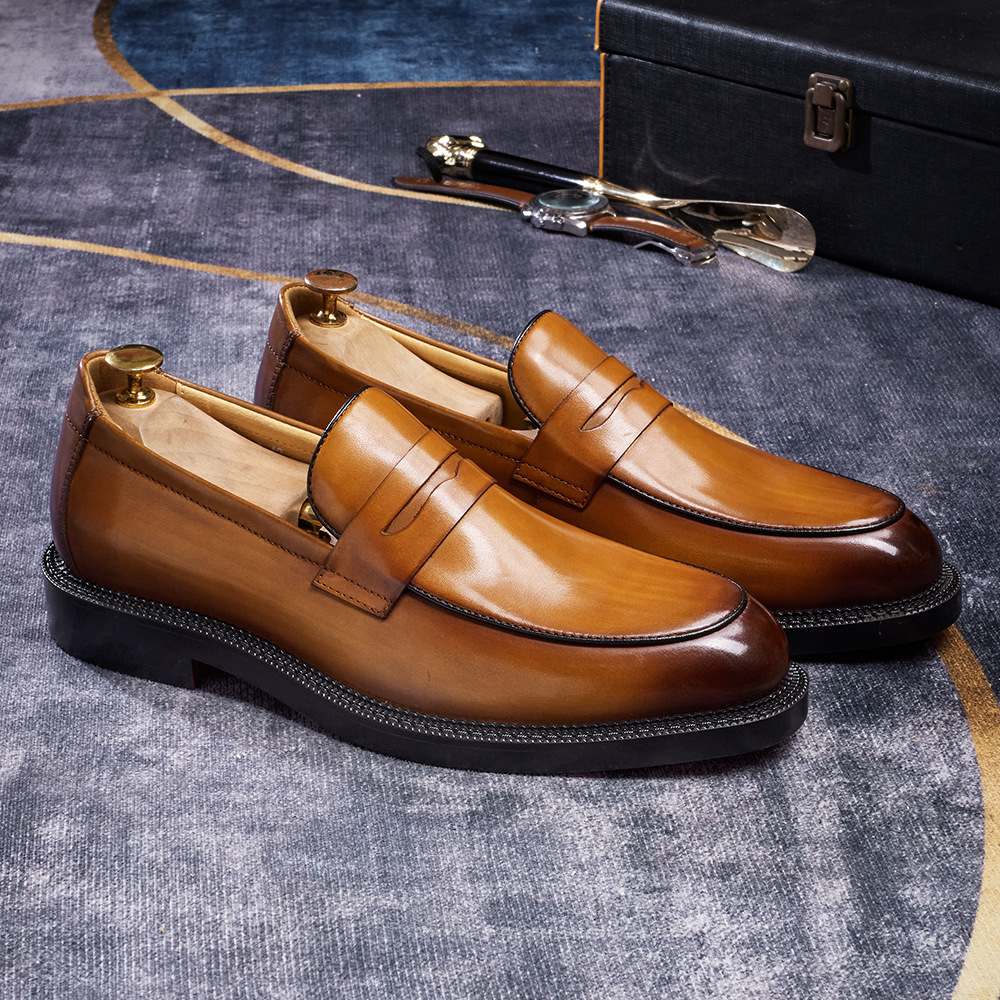 Classic Men's Penny Loafer  Genuine Leather Comfortable Business Casual Footwear