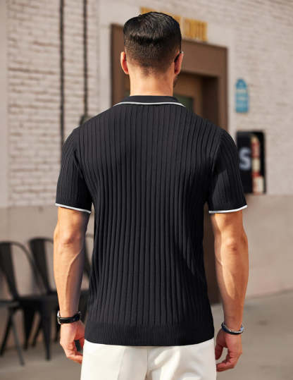GUYSTEP™- Rib Knit Polo Shirt