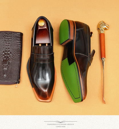 Genuine Leather Patent Leather Loafers - Slip-On Formal Shoes