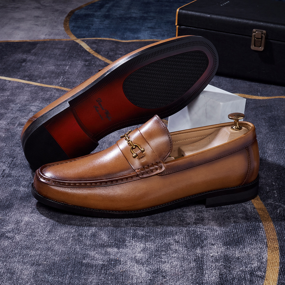 Men's Premium Business Casual Genuine Cowhide Horsebit Loafers