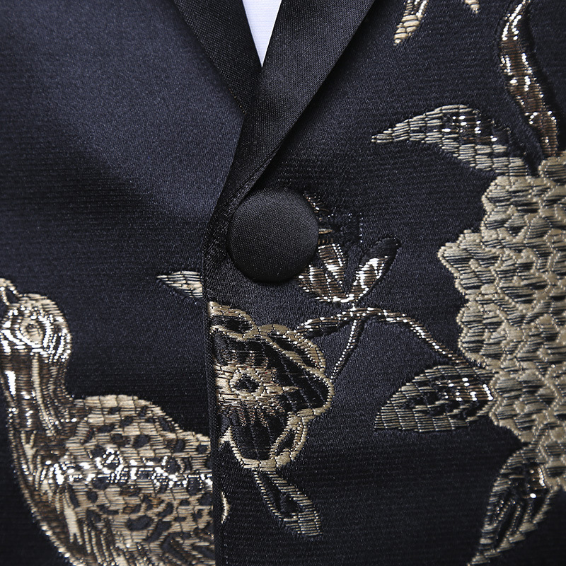 Men's stage performance suits, evening party host suits, wedding best man slim suits, male singer chorus suits