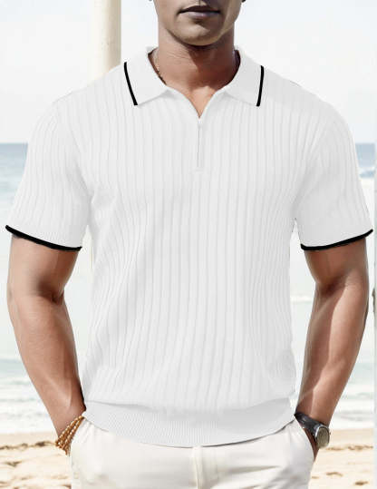 GUYSTEP™- Rib Knit Polo Shirt