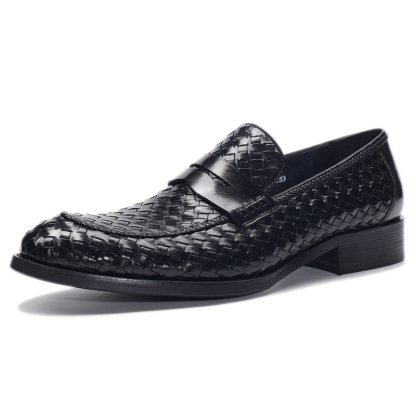 Men's shoes new style loafers men's shoes woven leather shoes men's leather shoes business men's casual shoes
