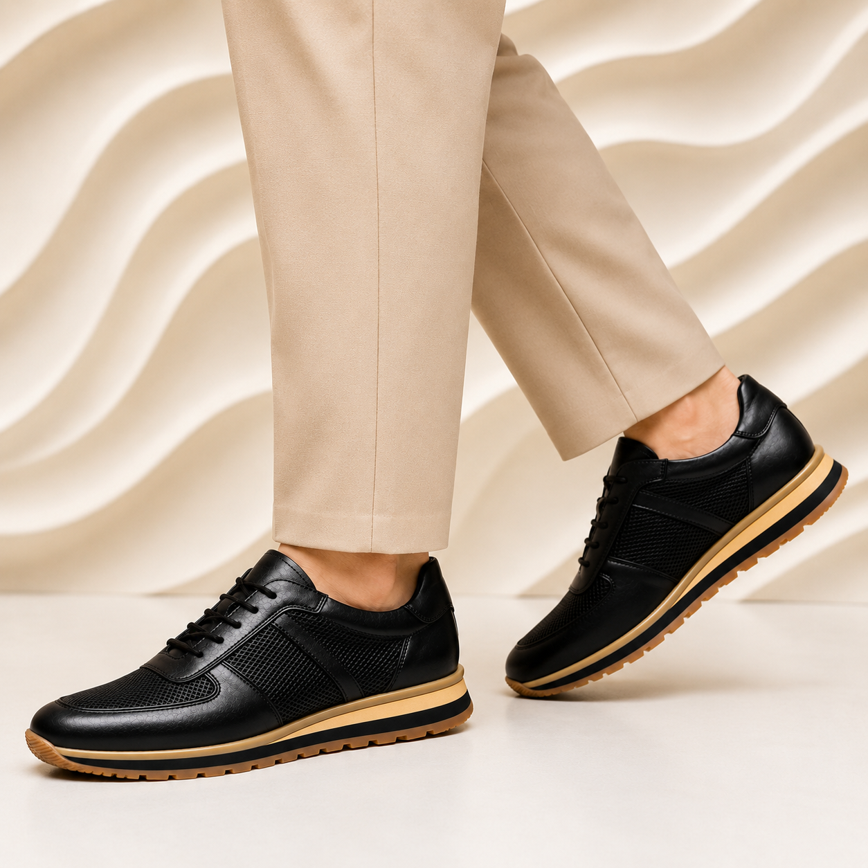 Men’s Premium Cowhide Leather Casual Sneakers – Multiple Colors