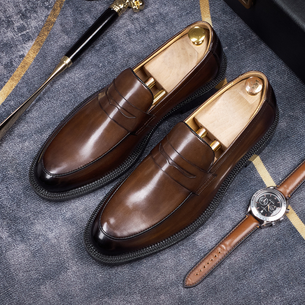 Classic Men's Penny Loafer  Genuine Leather Comfortable Business Casual Footwear