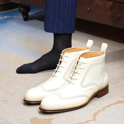 Men's Genuine Leather Brogue Martens-Style Boots