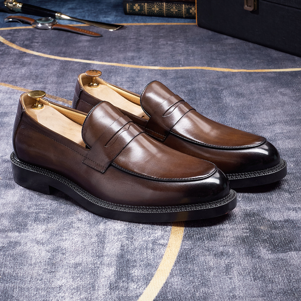 Classic Men's Penny Loafer  Genuine Leather Comfortable Business Casual Footwear