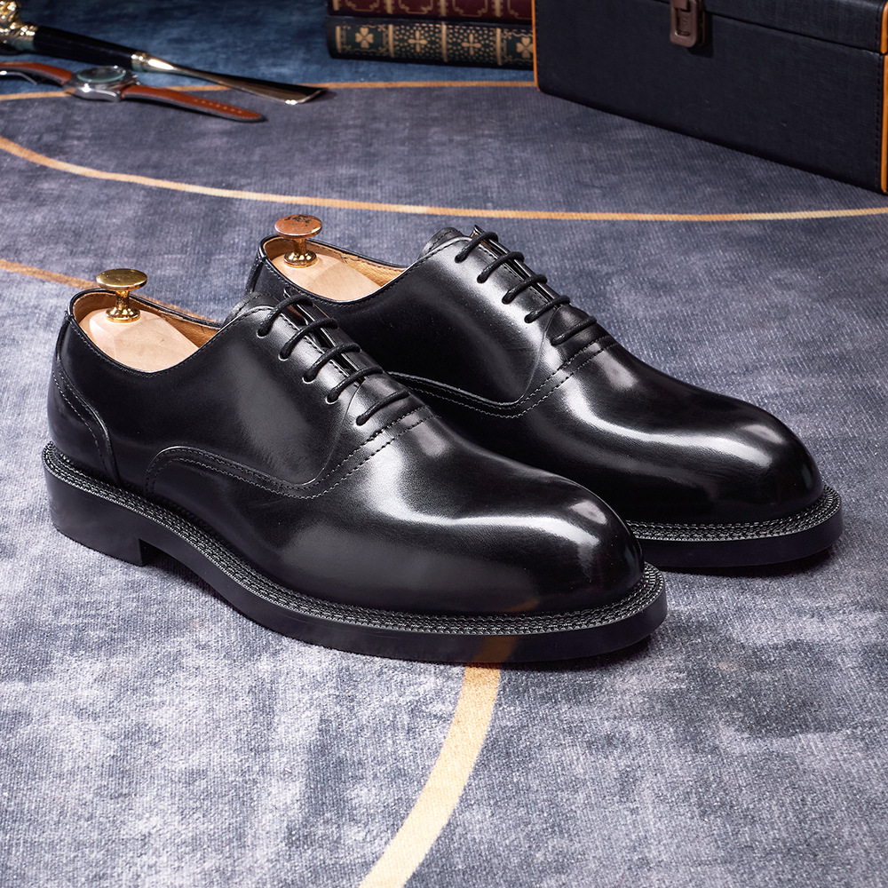[Copy]Men's shiny leather loafers with metal horsebit
