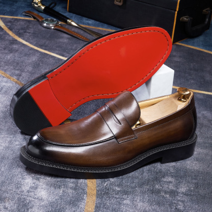 Classic Men's Penny Loafer  Genuine Leather Comfortable Business Casual Footwear