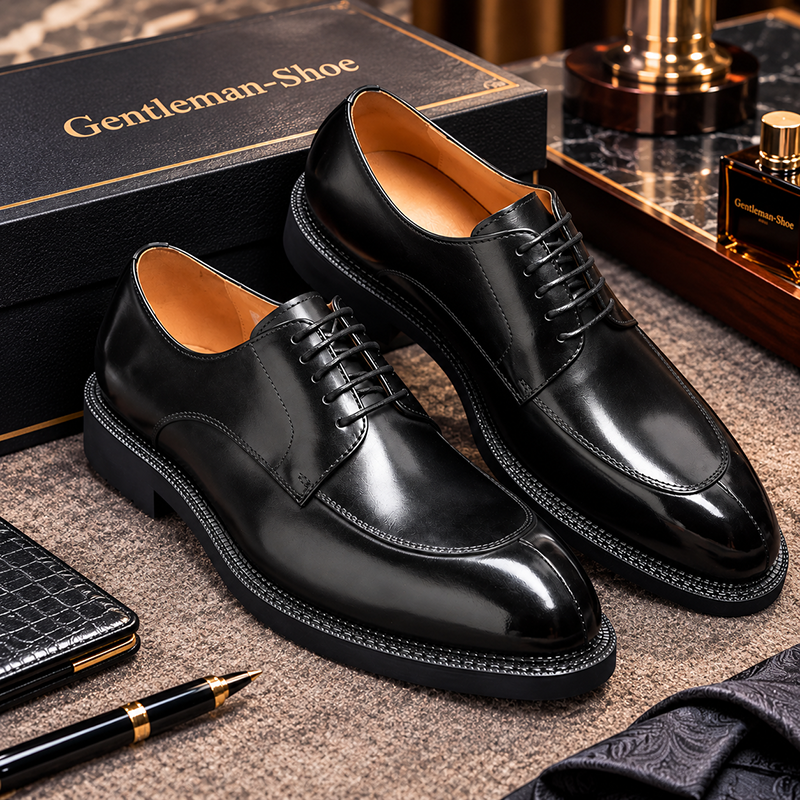 Derby shoes Men's genuine leather cowhide handmade leather shoes